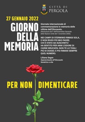 Giorno della Memoria 70x100 27 01 2022