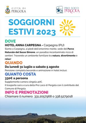 Soggiorni estivi 2023