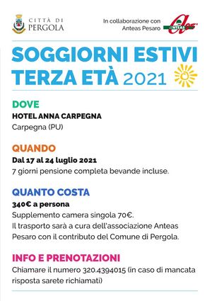 soggiorno estivo 2021