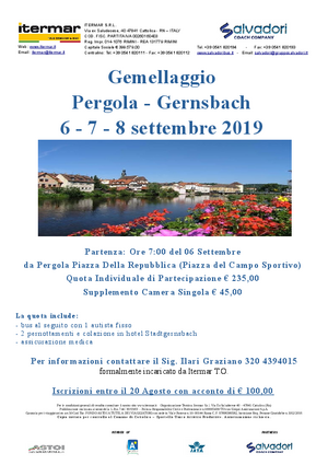 Pergola Gemellaggio settembre 2019