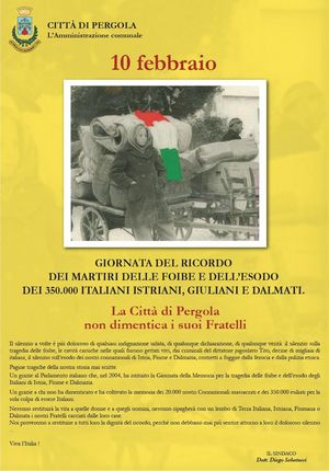 Giorno del Ricordo. 10 febbraio 2025
