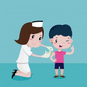 boy happy while nurses was injecting vector cartoon 98195 13