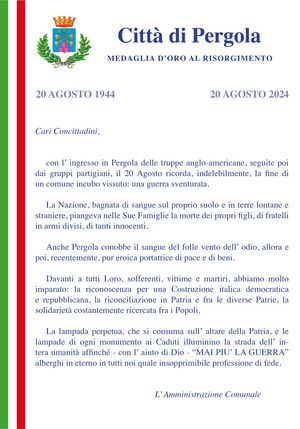 Manifesti 20 agosto 2024