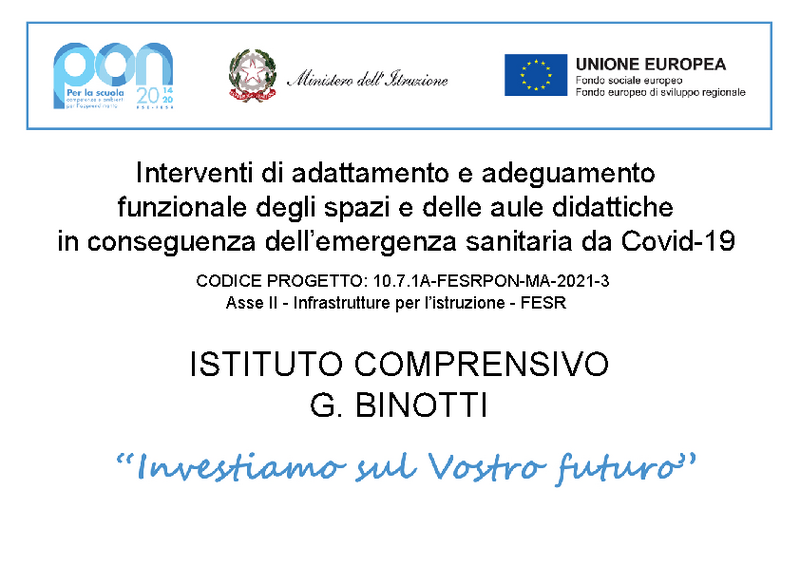 Targa infrastrutture per l istruzione Targa infrastrutture per l istruzione